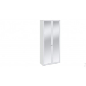 Шкаф для одежды с 2-мя зеркальными дверями «Ривьера» (Белый)