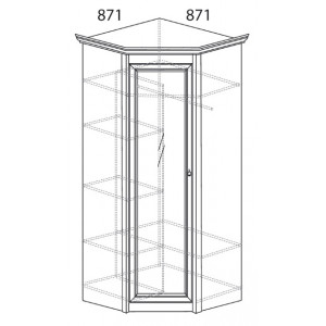 Шкаф угловой с зеркалом "Флоренция" 641